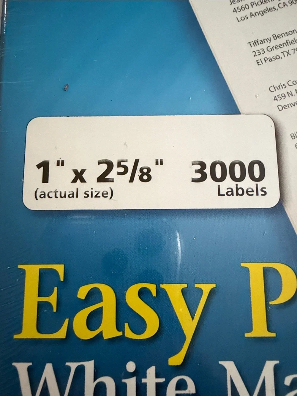 Avery Easy Peel White Mailing Labels - Laser